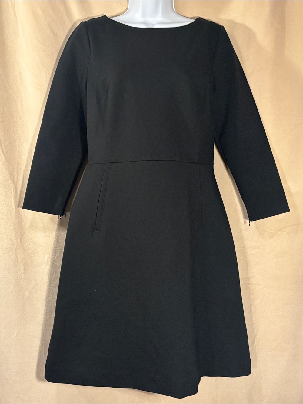 Spanx The Perfect Shift 3/4 Sleeve Black Women's A-Line Dress